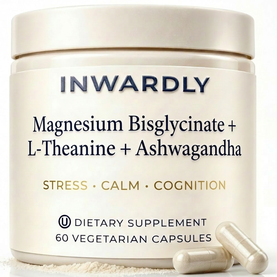 Magnesium Bisglycinate 500mg + Ashwagandha 300mg + L-Theanine 200mg - Stress | Calm | Cognition